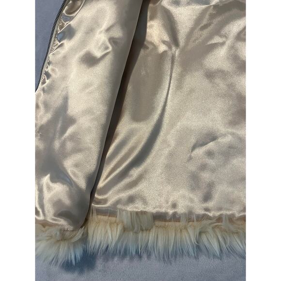 Kensie | K1-Infusion Faux Fur Vest Full Zipper Satin Lining Birch SZ L - Picture 7 of 8